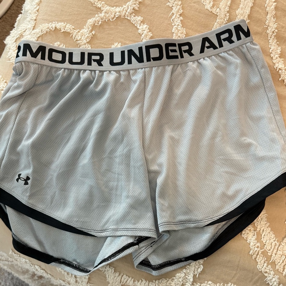 Gray Under Armour athletic shorts